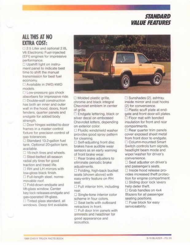 1986 Chevrolet Truck Facts Brochure Page 54